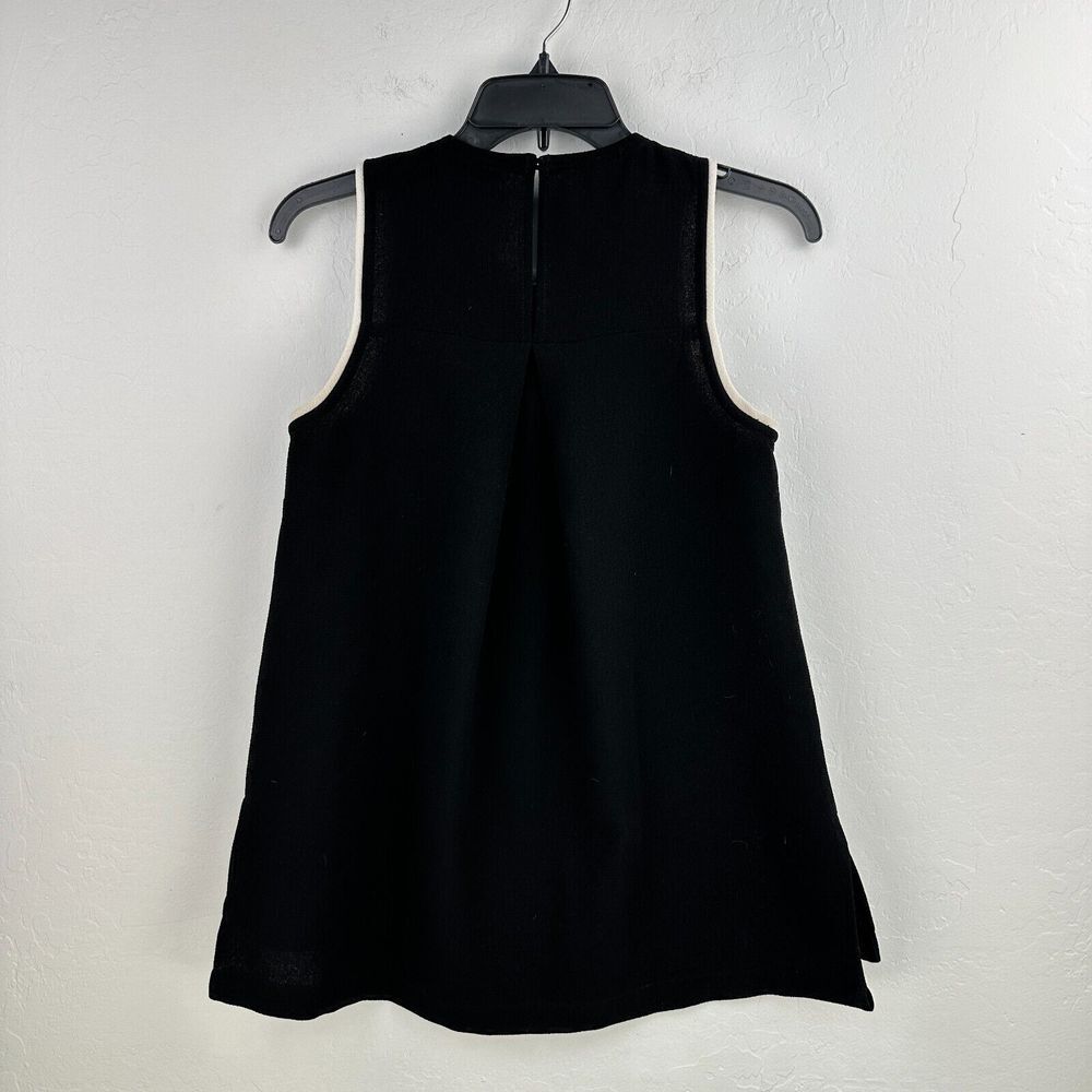 Madewell Crepe Canal Top Womens Blouse XXS Black Sleeveless High Low Crew Neck - Picture 2 of 7